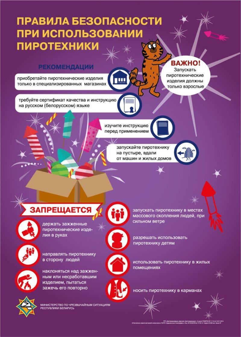 Поставский РОЧС напоминает: Пиротехника — это не только весело, но еще и опасно